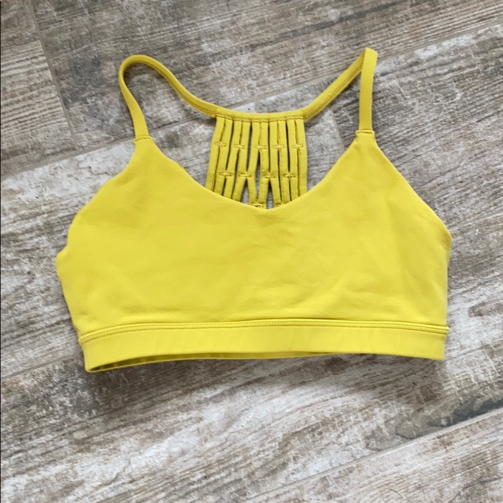 Glyder Sports Bra! Mustard Yellow. Strap it back.